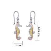 Celtic Knots Seahorse Three Tone Earrings - DiveSilver Jewelry